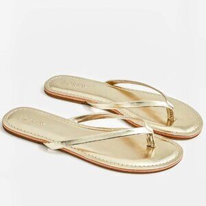 J Crew Factory Gold Easy Summer Sandals